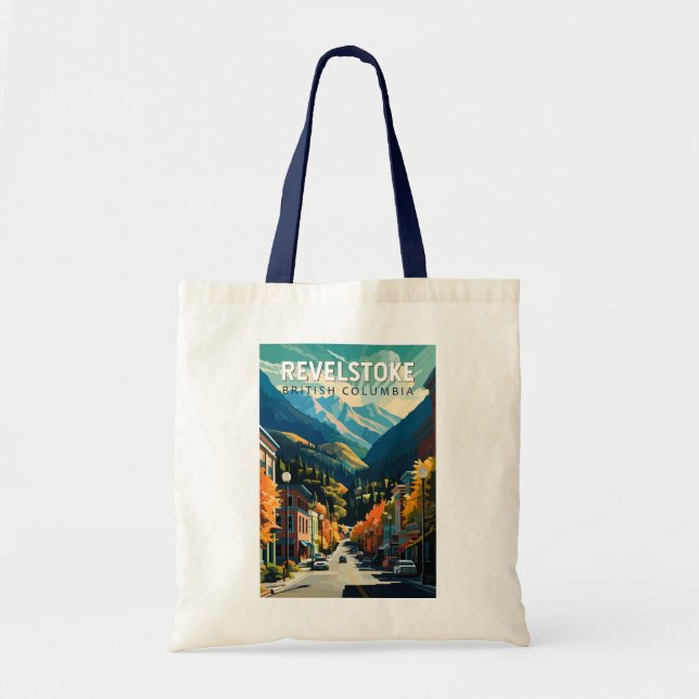 Revelstoke Canada Travel Art Vintage Tote Bag (Front)