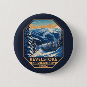 Revelstoke Canada Winter Vintage 6 Cm Round Badge