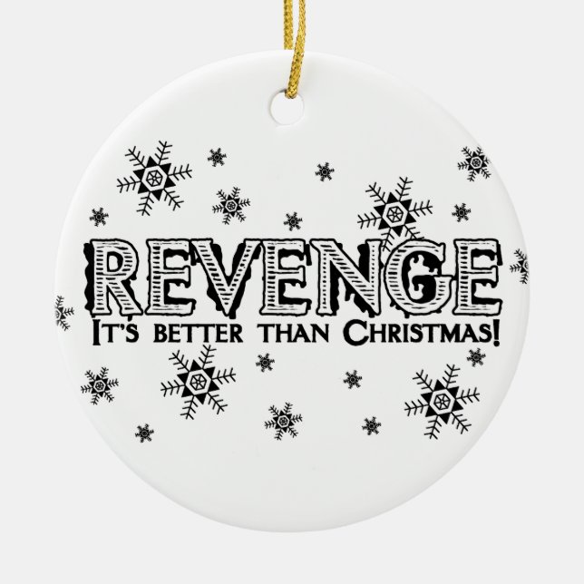 Revenge Ceramic Tree Decoration (Front)