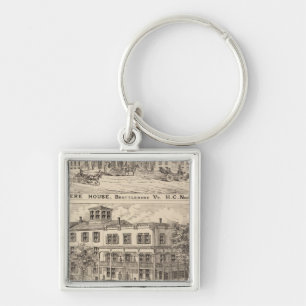 Revere House and Crosby Block in Brattleboro Key Ring