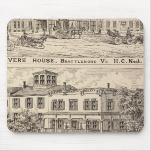 Revere House and Crosby Block in Brattleboro Mouse Pad