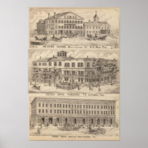Revere House and Crosby Block in Brattleboro Poster