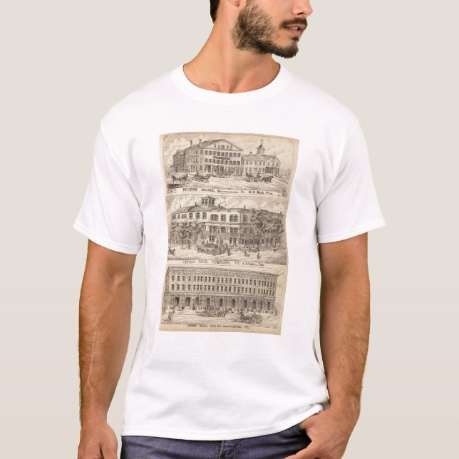 Revere House and Crosby Block in Brattleboro T-Shirt (Front)