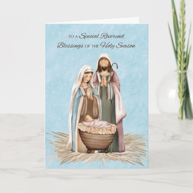 Reverend Christmas Blessings and Thanks Card (Front)