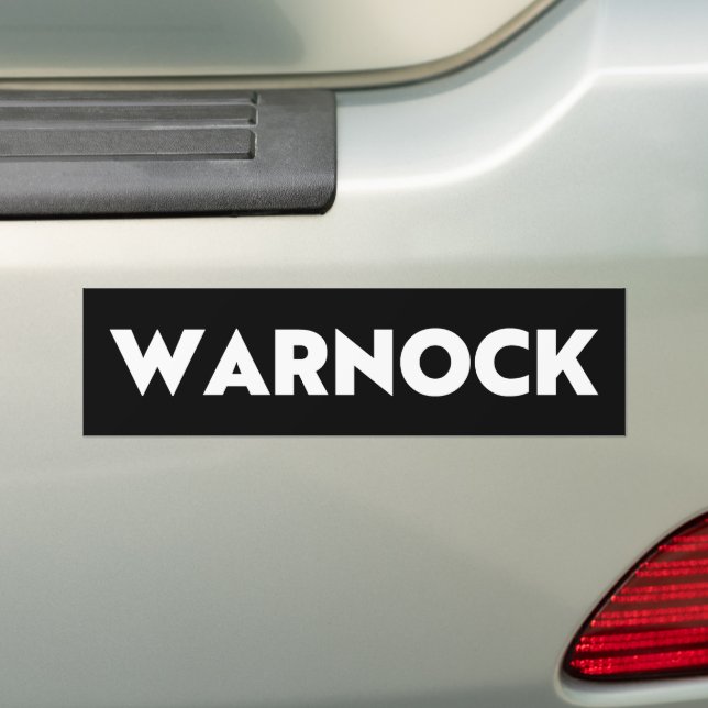 Reverend Warnock Georgia Senate runoff black Bumper Sticker (On Car)