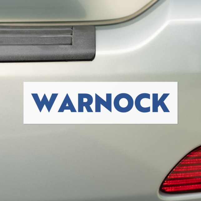 Reverend Warnock Georgia Senate runoff blue white Bumper Sticker (On Car)
