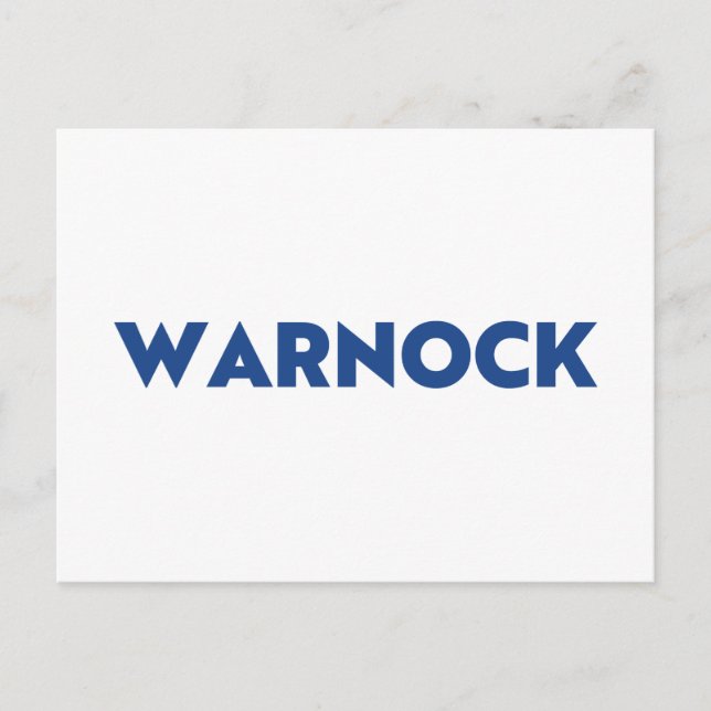 Reverend Warnock Georgia Senate runoff blue white Postcard (Front)