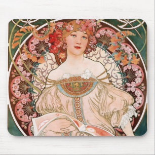Reverie Alphonse Mucha Mouse Pad