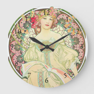 Reverie Champagne Advertisement Alphonse Large Clock