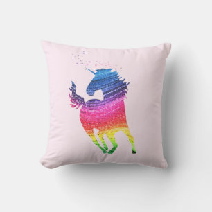 Reversable Rainbow Pink Unicorn Cushion