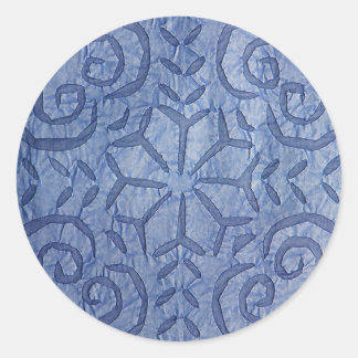 Reverse Applique #1 Blue Classic Round Sticker