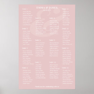 REVERSE Blush Ampersand Wedding 14 Seat Chart