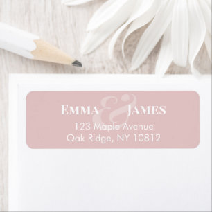 Reverse Blush Wedding Return Address Header Label