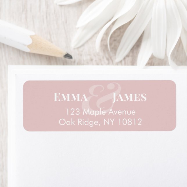 Reverse Blush Wedding Return Address | Header Label (Insitu)