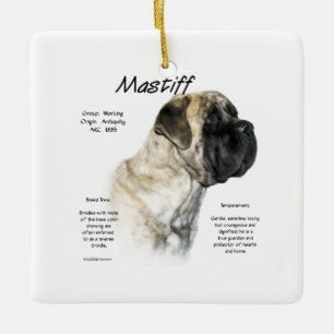 Reverse Brindle Mastiff History  Ceramic Ornament