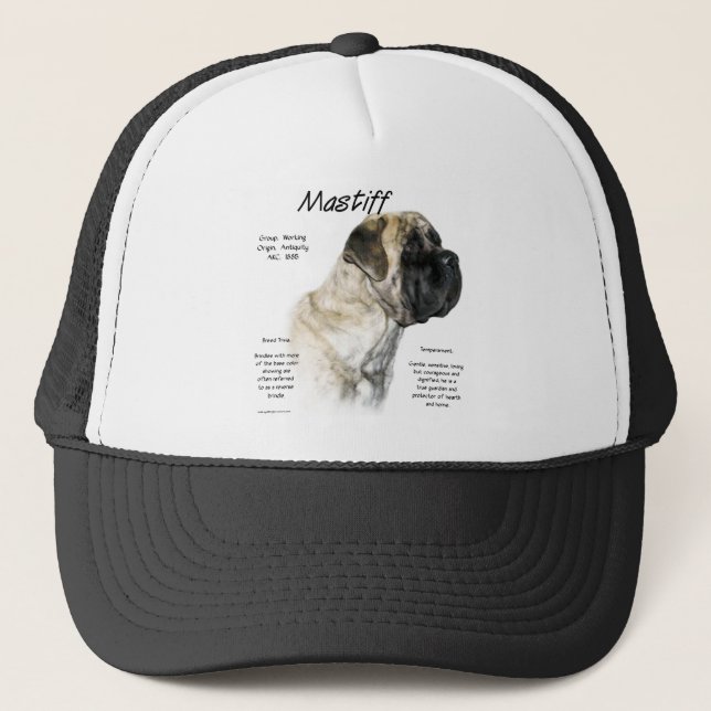 Reverse Brindle Mastiff History  Trucker Hat (Front)