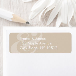 Reverse Champagn Wedding Return Address Centred Label