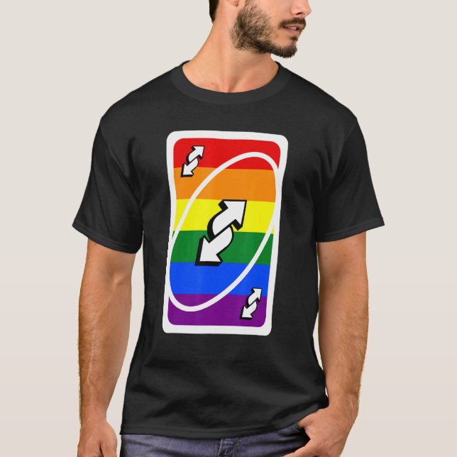 Reverse Lgbt Pride Flag Uno Lgbt T-Shirt (Front)