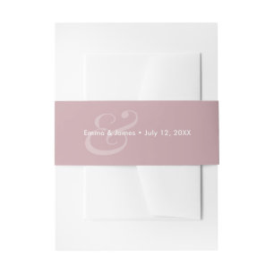 Reverse Mauve Wedding Invitation Belly Band Amp