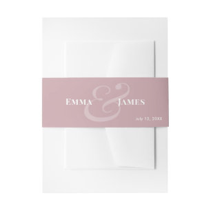 Reverse Mauve Wedding Invitation Belly Band Name