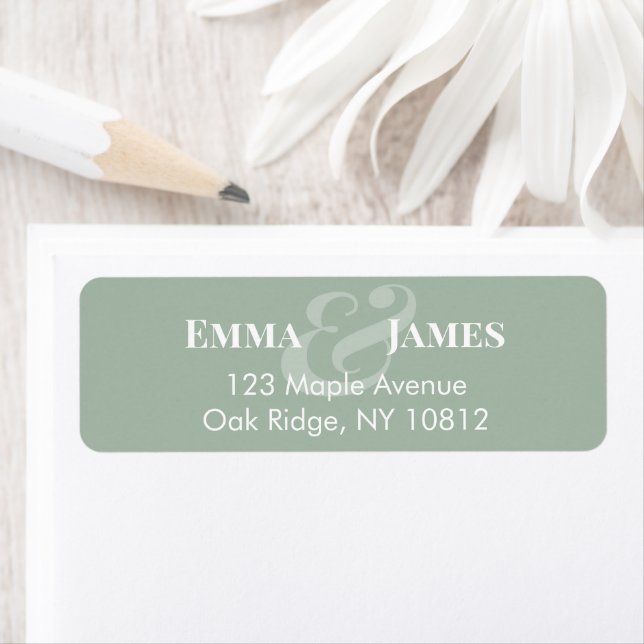 Reverse Sage Wedding Return Address | Header Label (Insitu)