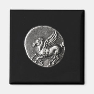 Reverse side of  coin depicting Pegasus Magnet