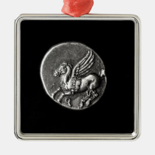 Reverse side of  coin depicting Pegasus Metal Tree Decoration