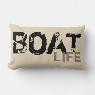 REVERSE SIDED nautical BOAT LIFE   Lumbar Pillow