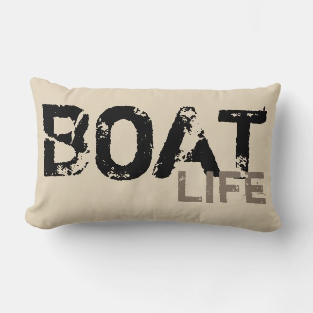 REVERSE SIDED nautical BOAT LIFE | Lumbar Pillow (Front)