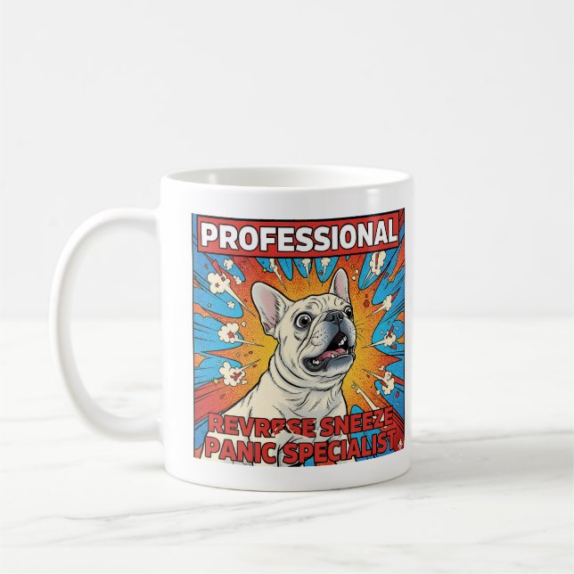 Reverse Sneeze Panic Frenchie Funny Dog Mum Gift Coffee Mug (Left)