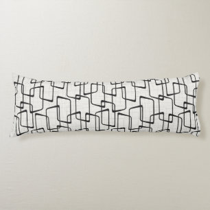 Reverse Soft Black Retro Geometric Pattern Body Cushion
