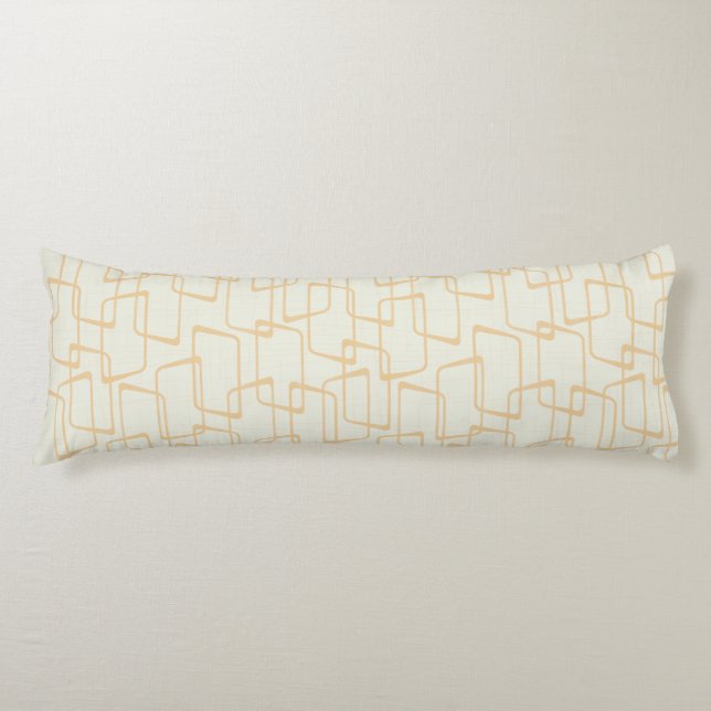 Reverse Soft Gold Retro Geometric Pattern Body Cushion (Front)