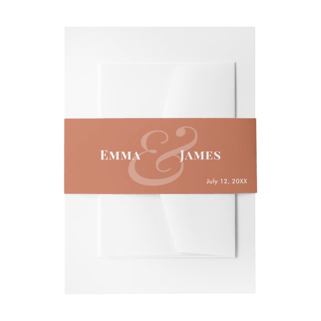Reverse Terra Wedding Invitation Belly Band | Name (Front Example)