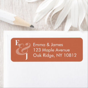 Reverse Terracotta Wedding Return Address Left Label