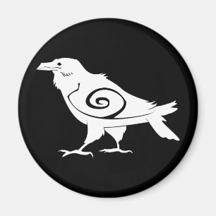 Reverse Tribal Raven Fridge Magnet