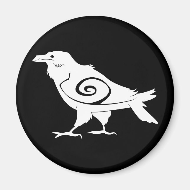 Reverse Tribal Raven Fridge Magnet (Front)