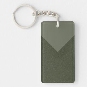 Reversed Chevron Moss Green Keychain – Customizabl