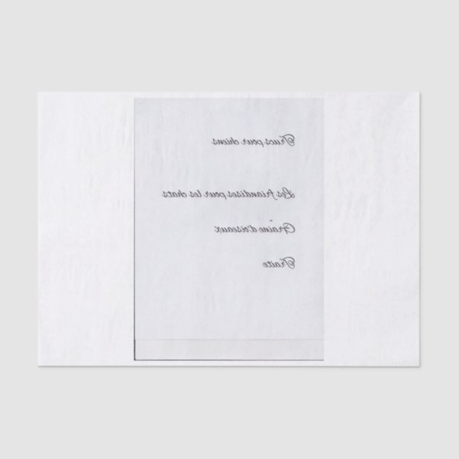 Reversed French Script for Pet Treats Tissue Paper (Front)