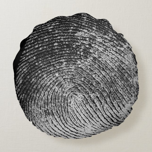 Reversed Loop Fingerprint Round Pillow (Back)