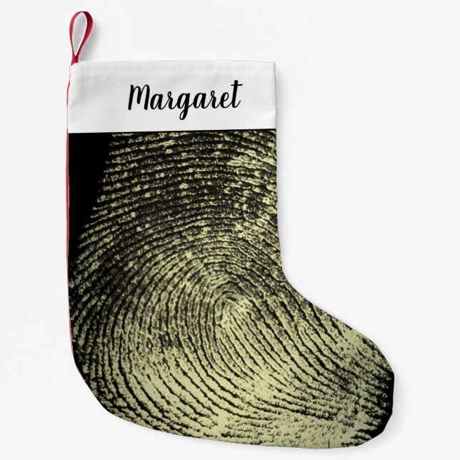 Reversed Loop Fingerprint Small Christmas Stocking (Front)