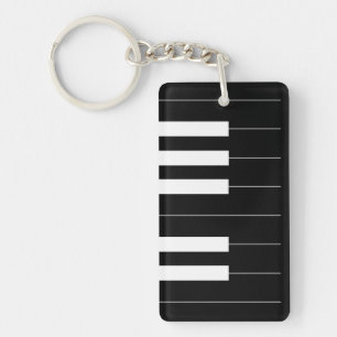 Reversed Piano Keys Key Ring