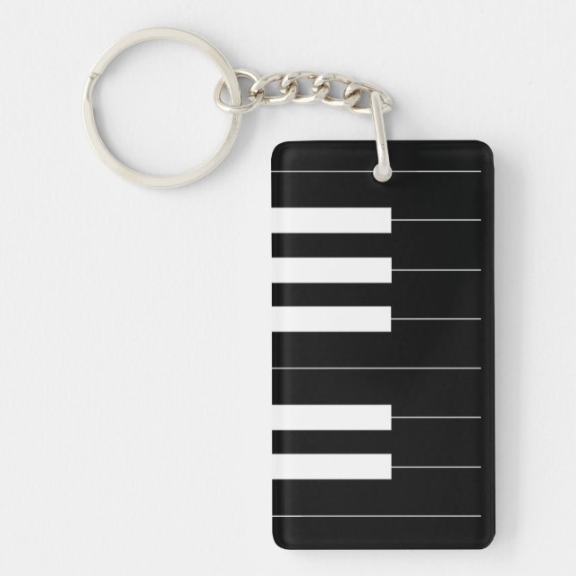 Reversed Piano Keys Key Ring (Front)