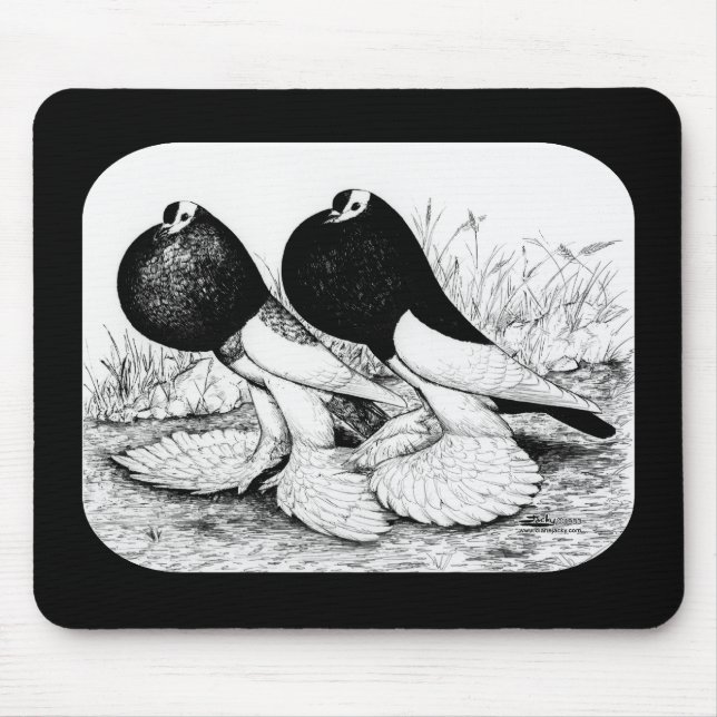 Reversewing Pouter Pigeons Mouse Pad (Front)
