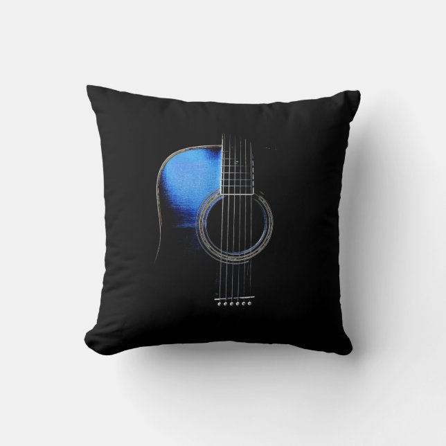 Reversible Acoustic Guitar Throw Pillow (Front)