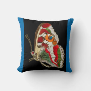 Reversible Batik Style Watercolor Butterfly Cushion