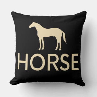 Reversible Black Horse Equestrian Cushion