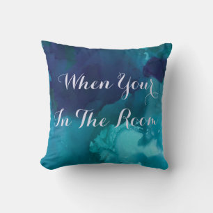 Reversible Blue Marble Decorative Pillow