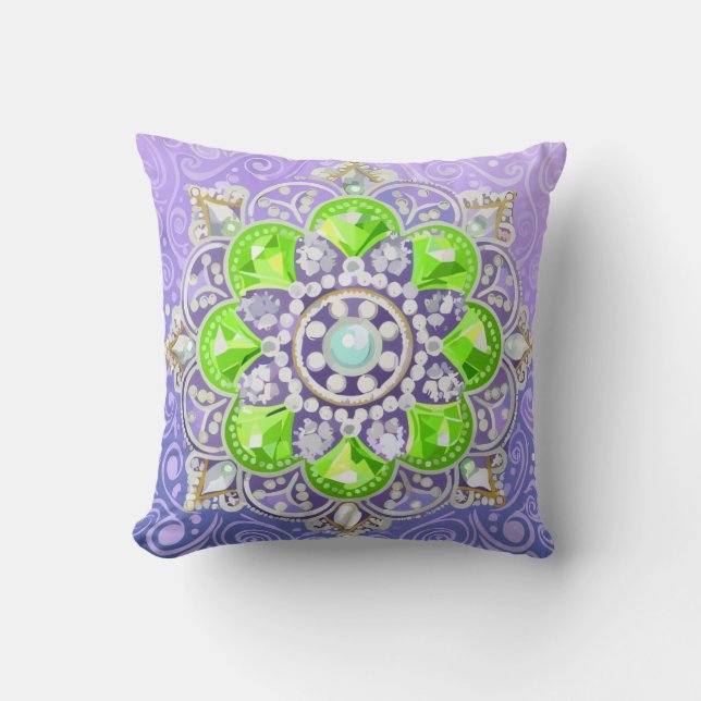 Reversible Boho Mandala Pillow  (Front)
