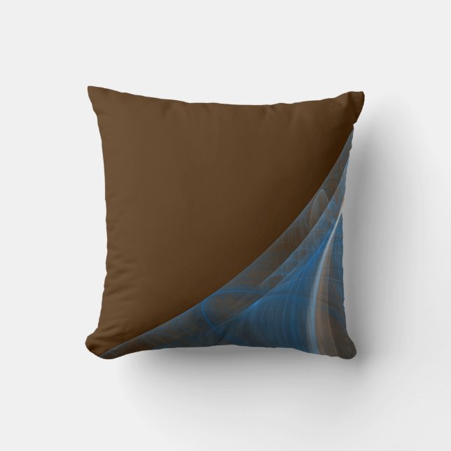 Reversible Brown and Blue Fractal Pillow (Front)