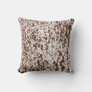 Reversible Brown and White Textured Pillow